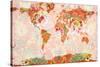 Botanica World Map-Lanie Loreth-Stretched Canvas