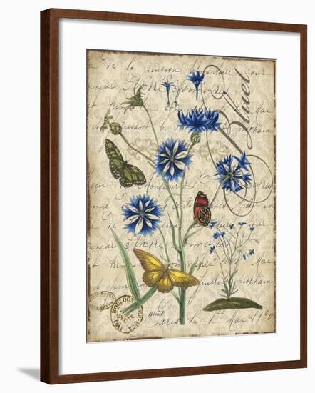 Botanical-Aster-Bluet-Damask-Jean Plout-Framed Giclee Print