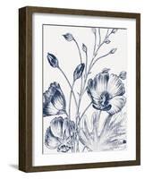 Botanical Beauty Chalk IX Blue on White Crop-Wild Apple Portfolio-Framed Art Print