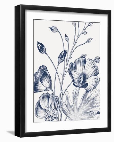 Botanical Beauty Chalk IX Blue on White Crop-Wild Apple Portfolio-Framed Art Print