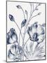 Botanical Beauty Chalk IX Blue on White Crop-Wild Apple Portfolio-Mounted Art Print
