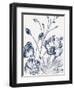 Botanical Beauty Chalk IX Blue on White Crop-Wild Apple Portfolio-Framed Art Print