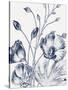 Botanical Beauty Chalk IX Blue on White Crop-Wild Apple Portfolio-Stretched Canvas