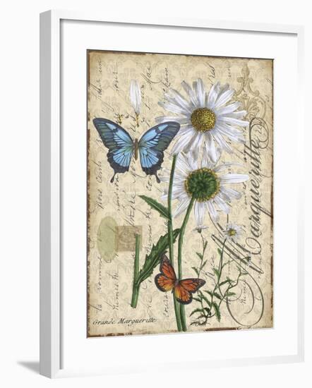 Botanical-Daisey-Grande Marqueritte-Damask-Jean Plout-Framed Giclee Print