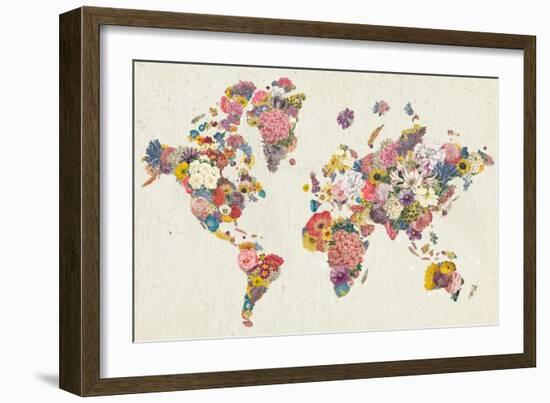 Botanical Floral Map Light-Wild Apple Portfolio-Framed Art Print