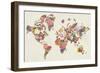 Botanical Floral Map Light-Wild Apple Portfolio-Framed Premium Giclee Print