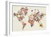 Botanical Floral Map Light-Wild Apple Portfolio-Framed Premium Giclee Print