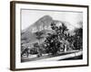 Botanical Gardens and Mount Corcovado, Rio De Janeiro, Brazil, 1893-John L Stoddard-Framed Giclee Print