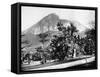 Botanical Gardens and Mount Corcovado, Rio De Janeiro, Brazil, 1893-John L Stoddard-Framed Stretched Canvas