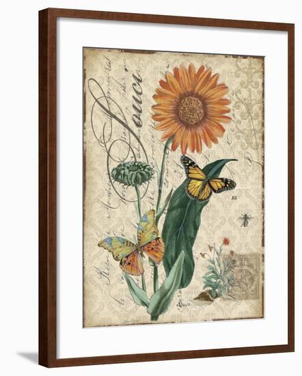 Botanical-Marigold-Souci-Damask-Jean Plout-Framed Giclee Print