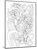 Botanical Orchid BW for Coloring-Cyndi Lou-Mounted Giclee Print