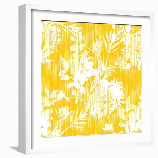 Botanical Silhouette Pattern Seamless Vector Background Tile-stuckmotion-Framed Art Print