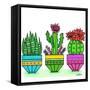 Botanicals 34 - Color-KCDoodleArt-Framed Stretched Canvas