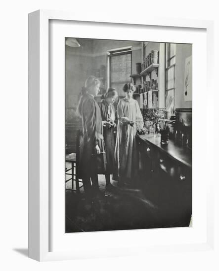 Botany Lesson, Chelsea Secondary School (Hortensia Road School), London, 1911-null-Framed Photographic Print