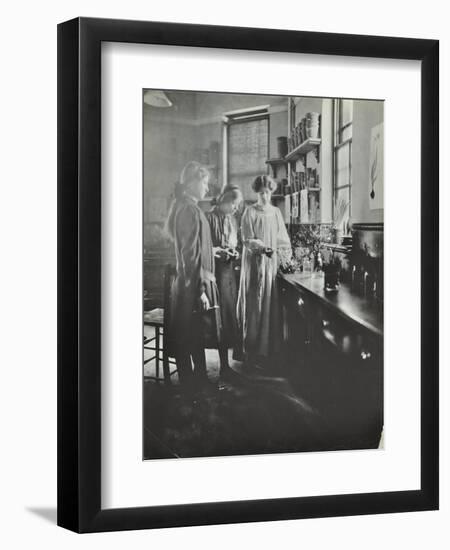 Botany Lesson, Chelsea Secondary School (Hortensia Road School), London, 1911-null-Framed Photographic Print