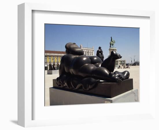 Botero Sculpture, Praca Do Comercio, Lisbon, Portugal, Europe-Ken Gillham-Framed Photographic Print