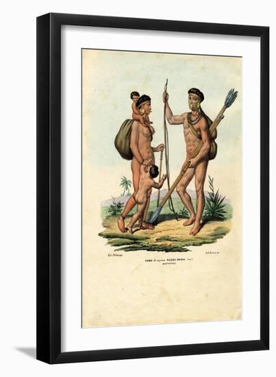 Botocudo Indians, 1863-79-Raimundo Petraroja-Framed Premium Giclee Print