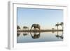 Botswana, Chobe NP, African Elephant at Water Hole in Savuti Marsh-Paul Souders-Framed Photographic Print