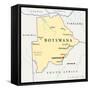 Botswana Political Map-Peter Hermes Furian-Framed Stretched Canvas