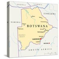 Botswana Political Map-Peter Hermes Furian-Stretched Canvas