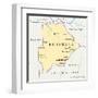 Botswana Political Map-Peter Hermes Furian-Framed Art Print