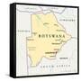 Botswana Political Map-Peter Hermes Furian-Framed Stretched Canvas