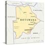 Botswana Political Map-Peter Hermes Furian-Stretched Canvas