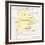 Botswana Political Map-Peter Hermes Furian-Framed Art Print