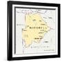 Botswana Political Map-Peter Hermes Furian-Framed Art Print