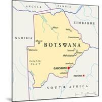 Botswana Political Map-Peter Hermes Furian-Mounted Art Print