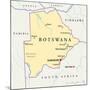 Botswana Political Map-Peter Hermes Furian-Mounted Art Print