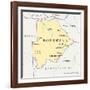 Botswana Political Map-Peter Hermes Furian-Framed Art Print