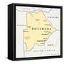 Botswana Political Map-Peter Hermes Furian-Framed Stretched Canvas