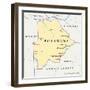 Botswana Political Map-Peter Hermes Furian-Framed Art Print