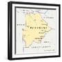 Botswana Political Map-Peter Hermes Furian-Framed Art Print