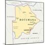 Botswana Political Map-Peter Hermes Furian-Mounted Art Print