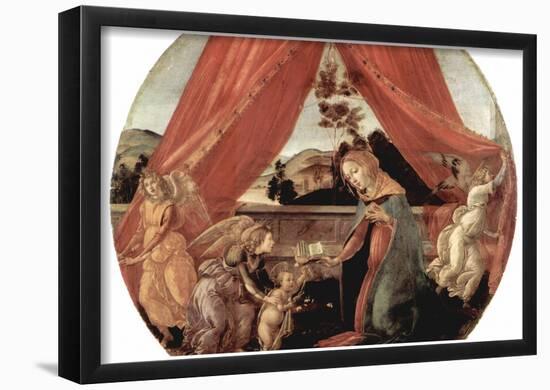 Botticelli Maria with Christ Child and Three Angels Art Print Poster-null-Framed Poster