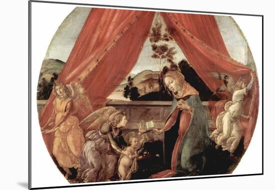 Botticelli Maria with Christ Child and Three Angels Art Print Poster-null-Mounted Poster