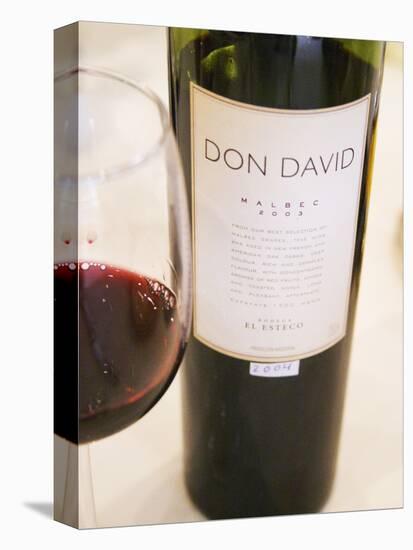 Bottle and Glass of Don David Malbec, Restaurant in Sheraton Hotel, Bodega El Esteco Mendoza-Per Karlsson-Stretched Canvas