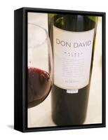 Bottle and Glass of Don David Malbec, Restaurant in Sheraton Hotel, Bodega El Esteco Mendoza-Per Karlsson-Framed Stretched Canvas