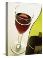 Bottle and Glass of Red Wine-Miller John-Stretched Canvas