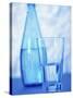 Bottle and glass of water-null-Stretched Canvas