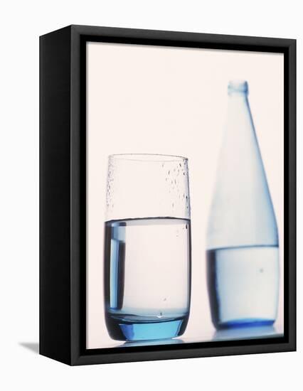 Bottle and glass of water-null-Framed Stretched Canvas