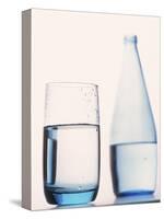 Bottle and glass of water-null-Stretched Canvas