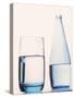 Bottle and glass of water-null-Stretched Canvas