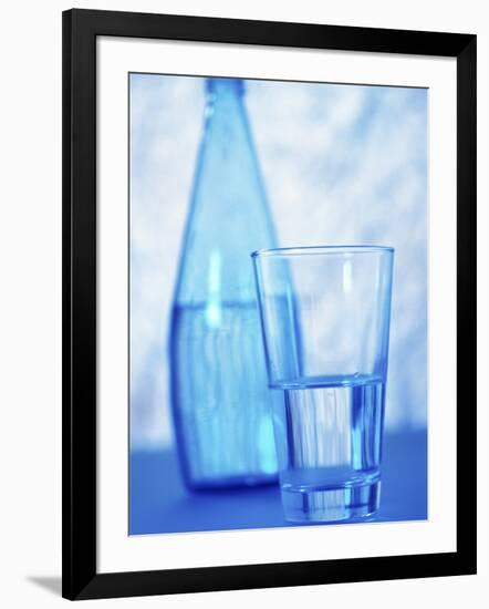 Bottle and glass of water-null-Framed Photographic Print