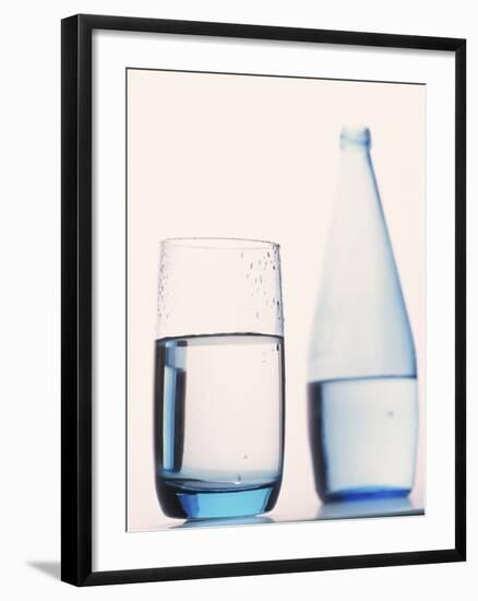 Bottle and glass of water-null-Framed Photographic Print