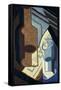 Bottle and Glass-Juan Gris-Framed Stretched Canvas