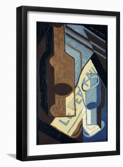 Bottle and Glass-Juan Gris-Framed Premium Giclee Print