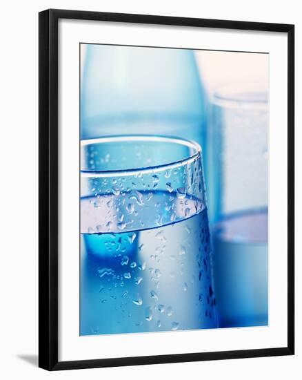 Bottle and glasses of water-null-Framed Photographic Print